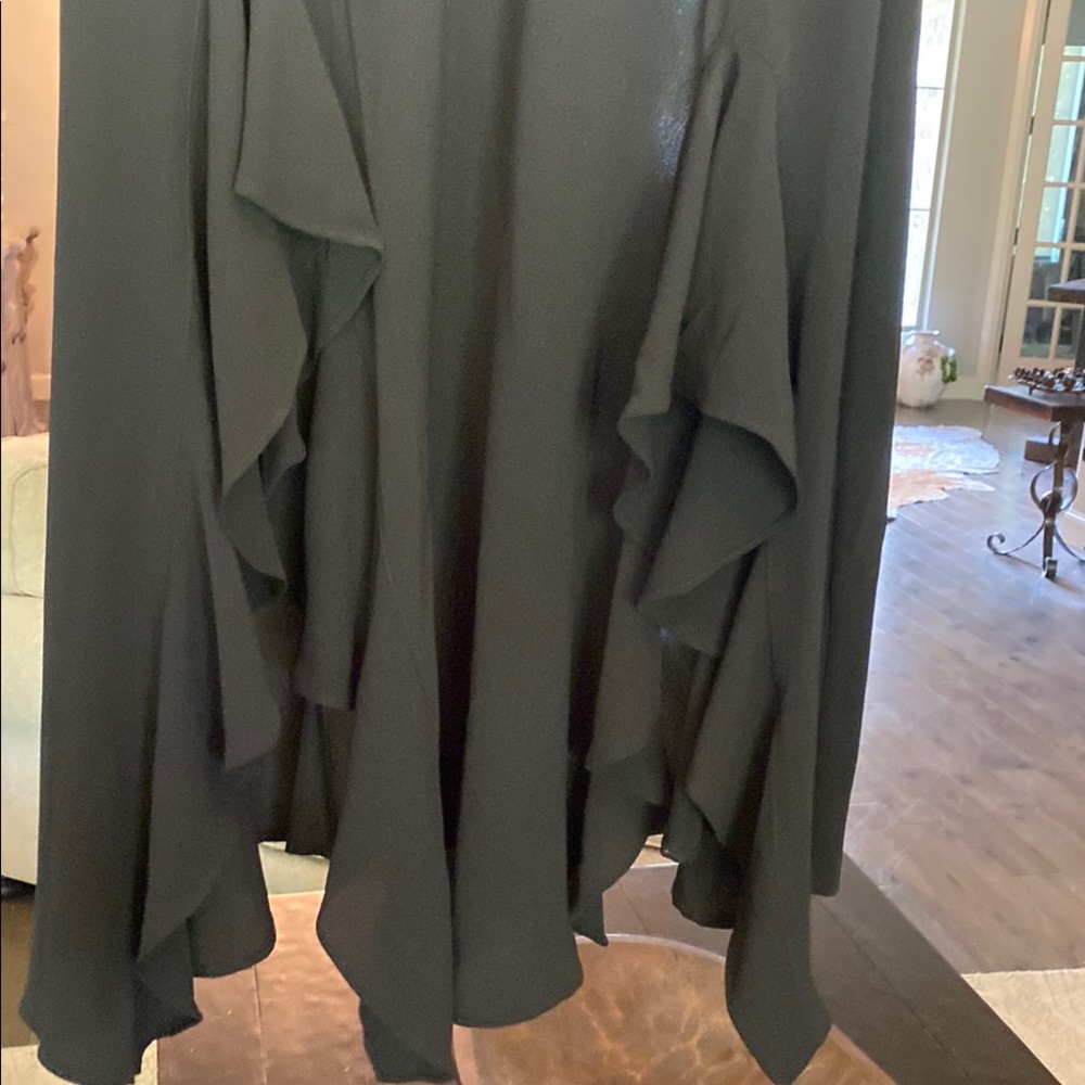 Black Asymmetrical Tiered Cocktail Dress - Picture 3 of 8